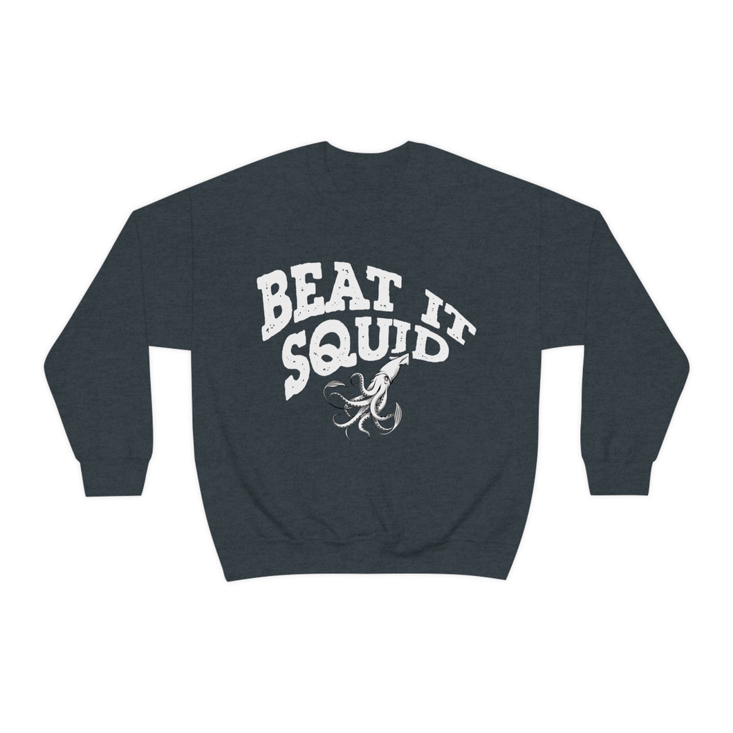 Beat It Squid! Curved Font Unisex Heavy Blend™ Crewneck Sweatshirt
