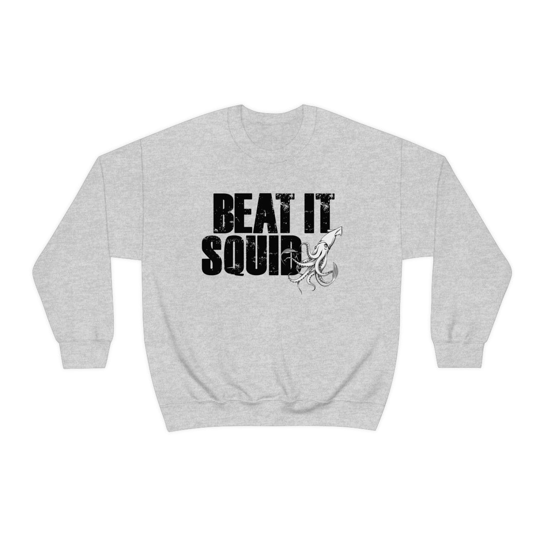 Beat It Squid! Block Font Heavy Blend™ Crewneck Sweatshirt