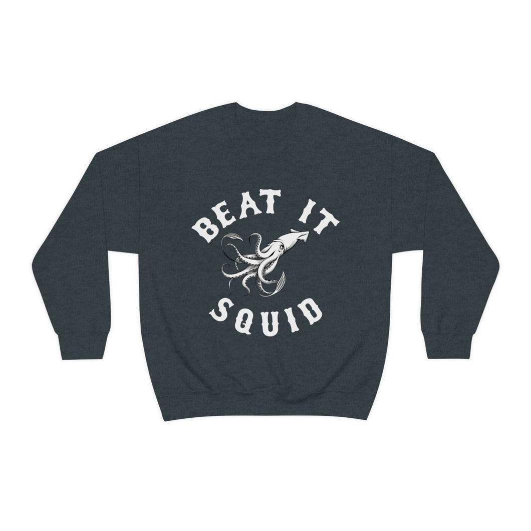 Beat It Squid! White Line Art Heavy Blend™ Crewneck Sweatshirt