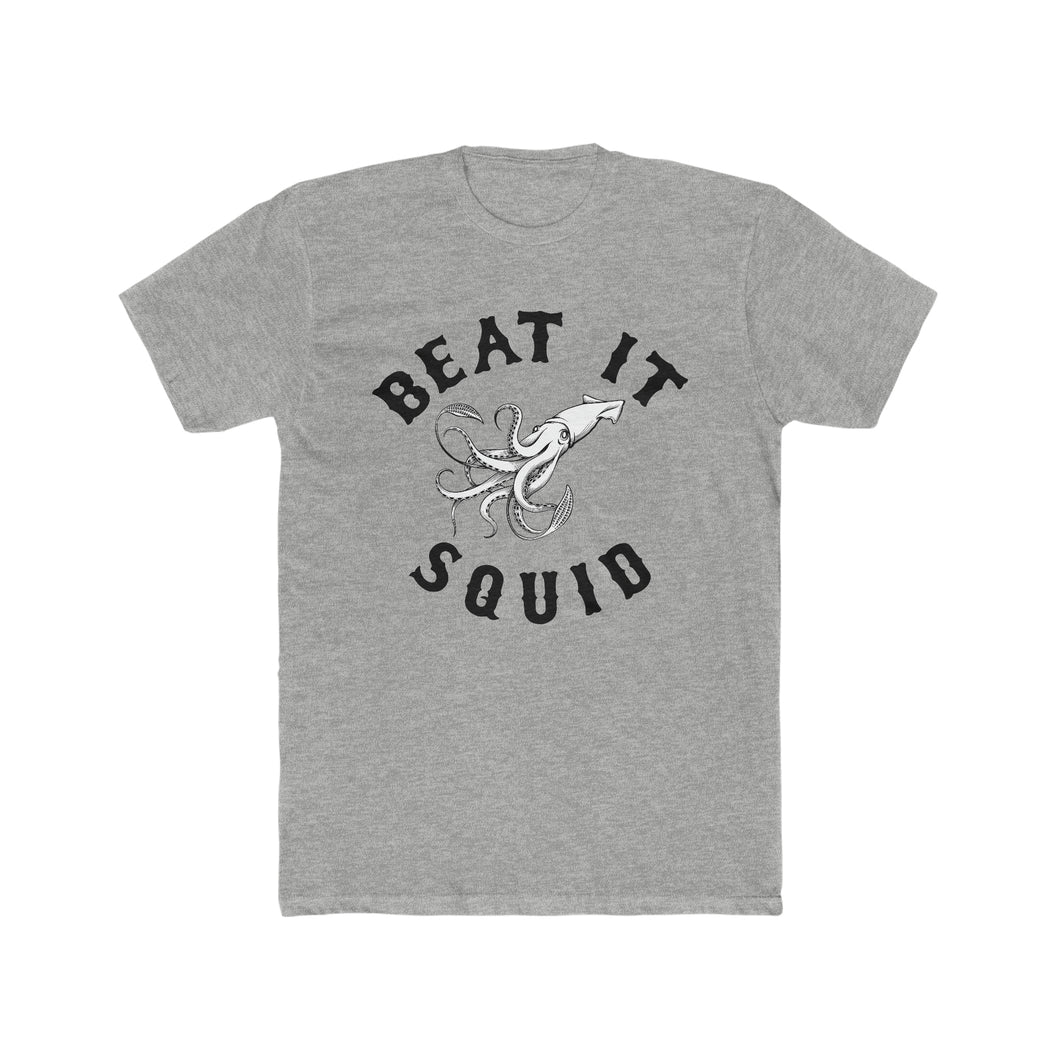Beat It Squid! Black Line Art Cotton Crew Tee