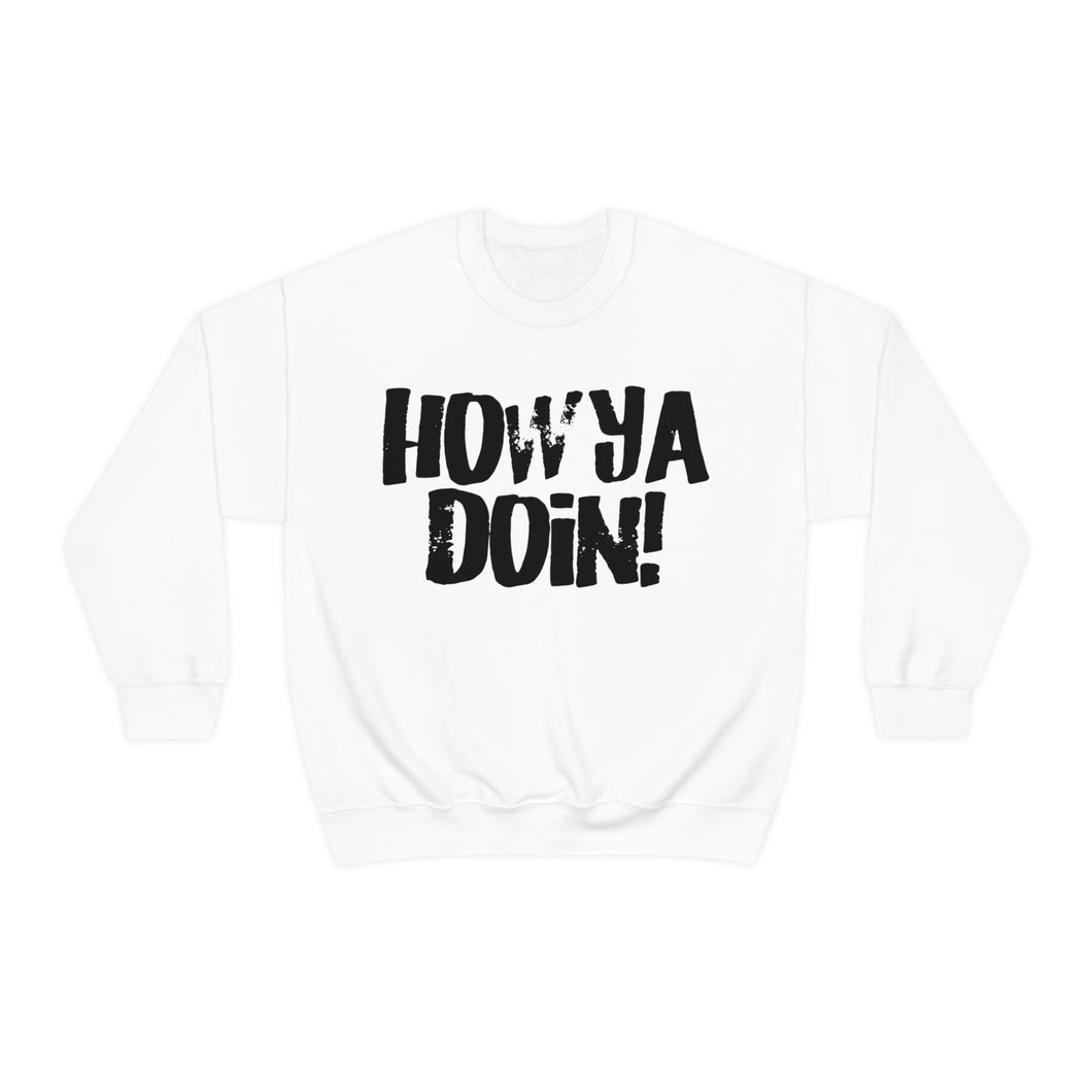 How Ya Doin! Marker Font White Unisex Heavy Blend™ Crewneck Sweatshirt