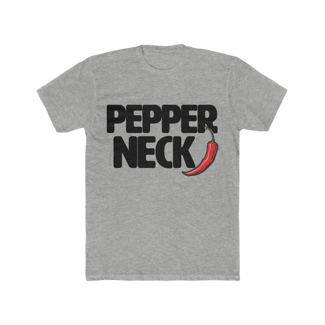 Pepper Neck! Block Font White Cotton Crew Tee