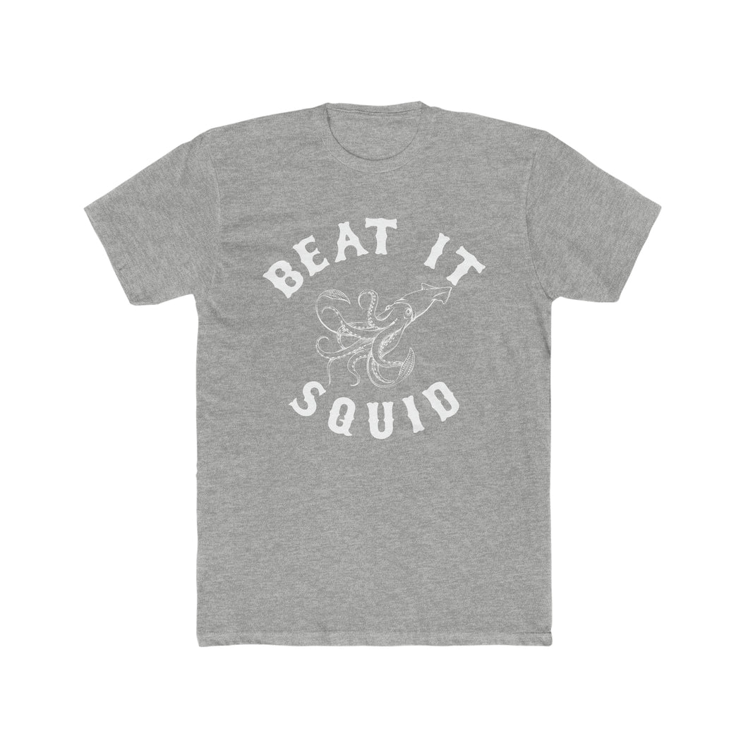 Beat It Squid! Cotton Crew Line Art Graphic Tee