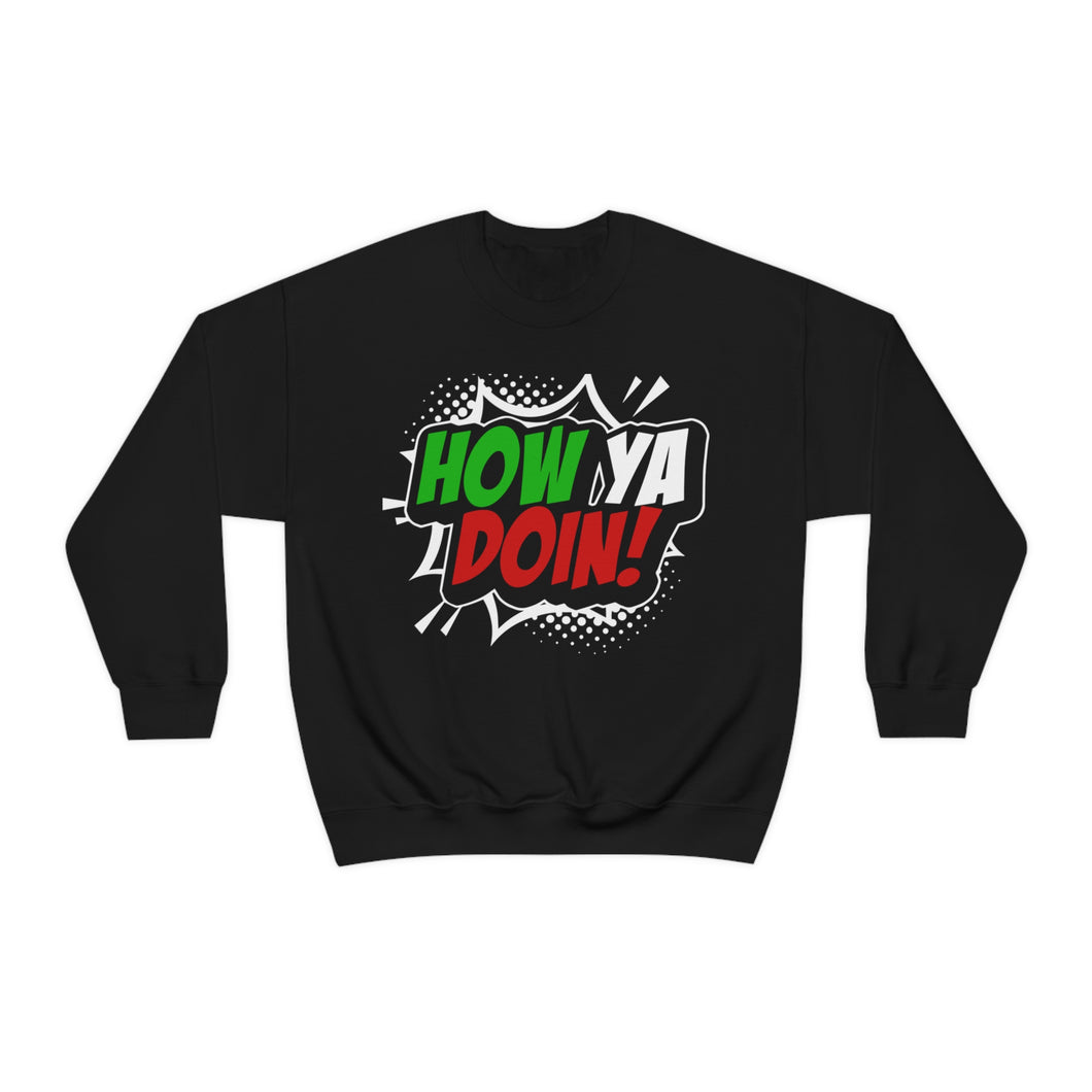 How Ya Doin! Italian Pow Black Unisex Heavy Blend™ Crewneck Sweatshirt